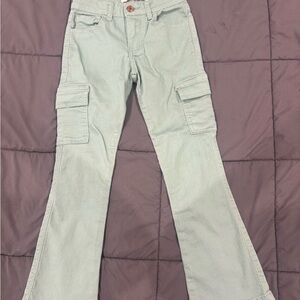 Kids Casual mint green Cargo Pants